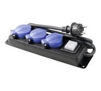 Bloc multiprise avec interrupteur x3 AS Schwabe 38603 38603 IP44 noir, bleu Noir G