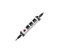 Bloc multiprise avec interrupteur x3 POWERversal 3fach, WIELAND 226220013 argent, noir