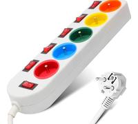 Bloc multiprise Couleur 5 Prises avec interrupteurs individuels 16A 230V 50Hz 3680W Maxi