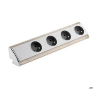 Bloc multiprise d'angle à câbler 4 prises 2P+T 3 680 W - inox - Otio