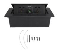 Bloc multiprise de Bureau escamotable 2 Prises CA 16 A 4 000 W, 1 Port USB A, 1 Port Type C, pour Salle de conférence