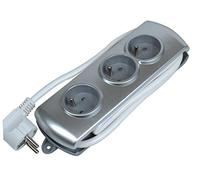 Bloc multiprise Design 3 Prises 16A+T, Silver