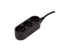 Bloc multiprise Design 3x16A 0,5m - noir - Chacon