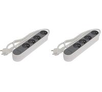 Bloc multiprise Design 4x16A 3m - Gris - Chacon (Lot de 2)