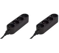 Bloc multiprise Design 4x16A 3m - Noir - Chacon (Lot de 2)
