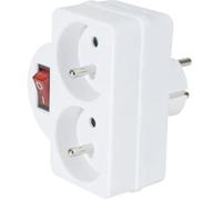 Bloc multiprise - DEXLAN - 2 prises - Blanc - Interrupteur - 16 A