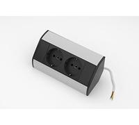 Bloc multiprise Double pour Angles - Noir/argenté