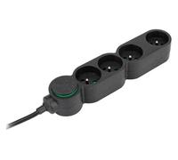 Zenitech Multiprise écoresponsable Home Green, 4 Prises 2P+T, Noir | 4 prises 2P+T, coloris noir