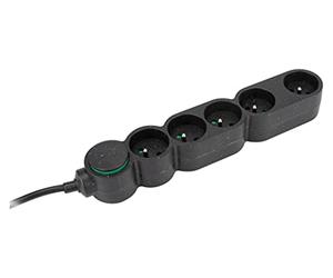 Bloc multiprise écoresponsable 5 Prises 2P+T Home Green - Noir - Zenitech