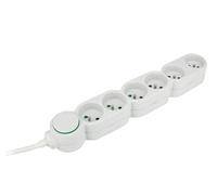 Zenitech - Bloc multiprise écoresponsable 6 prises 2P+T Home Green - Blanc G