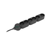 Bloc multiprise écoresponsable 6 prises 2p+t home green - noir