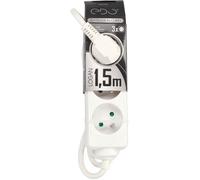 Bloc Multiprise - EDO - LOGAN - 3 prises - Blanc - 1 5m - IP20