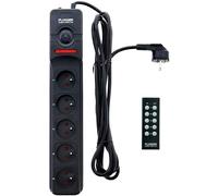Bloc Multiprise Électrique Noir 5 Prises 16A Avec Terre, Interrupteur, Télécommande Sans Fil Pour Chaque Prise, Câble De 1,4M. Puissance 2300W Pour Maison, Bureau, Home Studio. Hau[DYB980768]