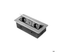 Bloc multiprise - Emuca - Atom 26 Lite - 4 prises type F Schuko - 2 ports USB - Encastrable