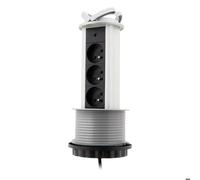 Bloc multiprise encastrable 3 prises 16A 2P+T Ø100mm - Gris - Otio