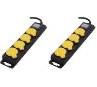 Bloc multiprise étanche 4x16A + Interrupteur - Chacon (Lot de 2)
