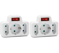 Bloc multiprise Frontale 16A + 2x6A - Standard Schuko. avec Interrupteur. Blanc
