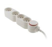 Bloc multiprise Home 4P x 16A blanc cable HO5VV-F 3G1 mm² 1,5 mètres