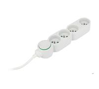 Bloc multiprise Home Green plastique recyclé 4 prises 2P+T - blanc - Zenitech