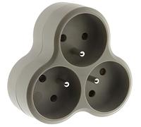 Bloc multiprise - INOTECH - Triplite 3X16A - 3 prises - 16 A - Couleur taupe