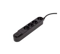 Bloc multiprise interr. 4x16A 1,5m - noir - Chacon