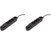 Bloc multiprise interr. 4x16A 1,5m - Noir - Chacon (Lot de 2)