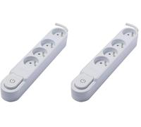 Bloc multiprise interr. 4x16A 3m - Blanc - Chacon (Lot de 2)