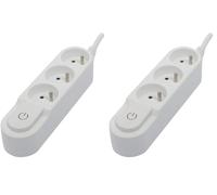 Bloc multiprise Interrupteur 3x16A - Blanc ou Noir - 0.5, 1.5 ou 3m - Chacon (Blanc, 1.5m) (Lot de 2)