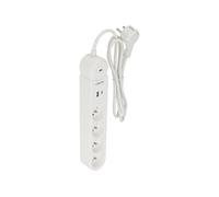 Zenitech - Bloc multiprise Iota 4x16A + interrupteurs + USB A+C - Blanc G