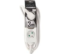 Bloc Multiprise - LOGAN - EDO - 3 Prises 2P+T - Blanc - Câble 3m - IP20