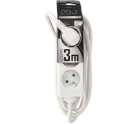 Bloc Multiprise - LOGAN - EDO - 3 Prises 2P+T - Blanc - Câble 3m - IP20