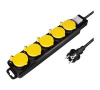 LogiLink Bloc multiprise LPS255, 5 prises, 1,5 m, avec interrupteur, pour l'extérieur, Noir