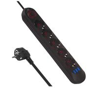 Bloc multiprise - MACLEAN - MCE395 B - 5 prises - 3 ports USB - 1 5m - Noir