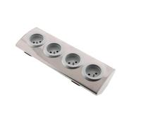 Bloc-multiprise - OTIO - 19JA40 - 4 prises - Aluminium inox - 16A
