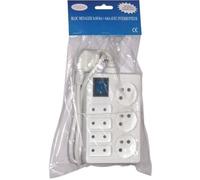 Bloc multiprise panaché avec interrupteur - 3 prises de 16 A + 4 prises de 6 A