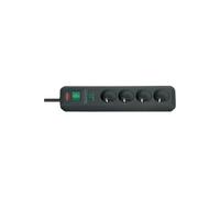 Brennenstuhl Multiprise Eco-Line 13500A - Interrupteur, parasurtenseur, prises 45°, 1,4 m Noire