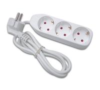 Bloc multiprise - PEREL - 3 prises - Type F - Couleur blanc - Intérieur