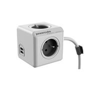 Multiprise et distributeur CEE CHACON Multiprise Powercube 3 Prises 16A Avec 2 Usb 1,5M Gris - Cha48041