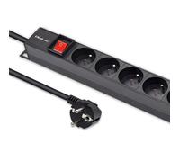 Bloc multiprise Qoltec en aluminium pour rack | 16 A | 16 prises françaises | Ve