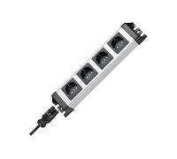 Bloc multiprise sans interrupteur x4 POWERversal 4fach, WIELAND 226320016 argent, noir
