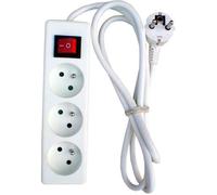 Zenitech Bloc multiprise 3 prises 16A 2P+T avec interrupteur Blanc