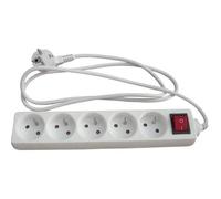 Bloc multiprise ZENITECH 5 prises 16A avec interrupteur - Blanc