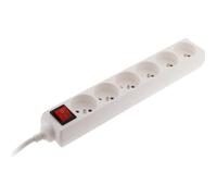 Bloc multiprise ZENITECH 6 prises 16A - 2P+T - avec interrupteur blanc