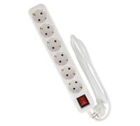 Bloc multiprise - ZENITECH - 6 prises Schuko - 16A - Câble H05VV-F 1,4m - Interrupteur lumineux