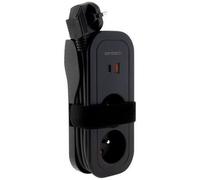 Zenitech Bloc multiprise nomade Mundo – 4 prises, 2 USB‑A/C, 1,6 m, 3680 W, noir, charge rapide 3,4 A