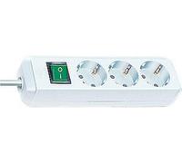 Brennenstuhl 1152920 Prolongateur Eco-Line avec Interrupteur 3-Prises 5 m H05VV-F 3G1,5, Blanc