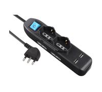 Bloc multiprises 6 prises avec USB 1.5m Electraline 62095