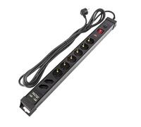 Bloc Multiprises 6 Prises Type F Schuko EU Protecteur de Surtensions + 2 Pr