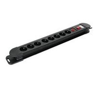 Bloc multiprises 8 prises avec protection contre les surcharges perel ebp08n Incolore G