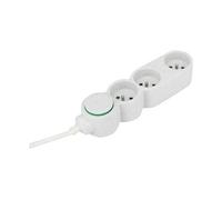 Zenitech Bloc multiprises 3 prises 16A - Câble 1,5 m - Blanc